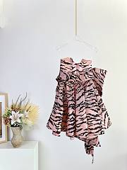 Okify Zimmermann Matchmaker Bow Bodice in Pink and Tan Tiger - 4