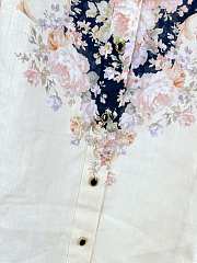 Okify Zimmermann Milk Tea Color Rococo Floral Pattern Shirt - 2