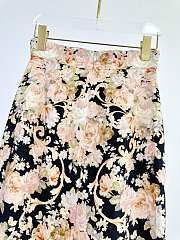 Okify Zimmermann Milk Tea Color Rococo Floral Pattern Long Skirt - 4