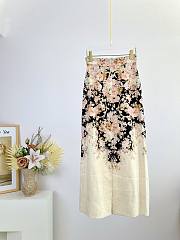 Okify Zimmermann Milk Tea Color Rococo Floral Pattern Long Skirt - 3