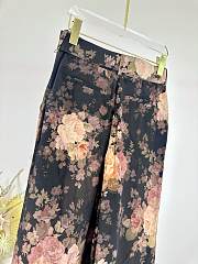 Okify Zimmermann Milk tea/black Rococo floral series - Long Pants - 4