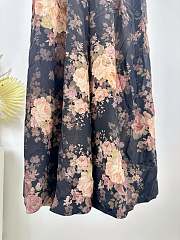 Okify Zimmermann Milk tea/black Rococo floral series - Long Pants - 3