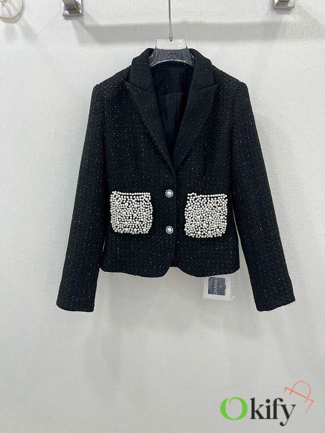 Okify Chanel Early Autumn New Lapel Pearl Pocket Jacket - 1