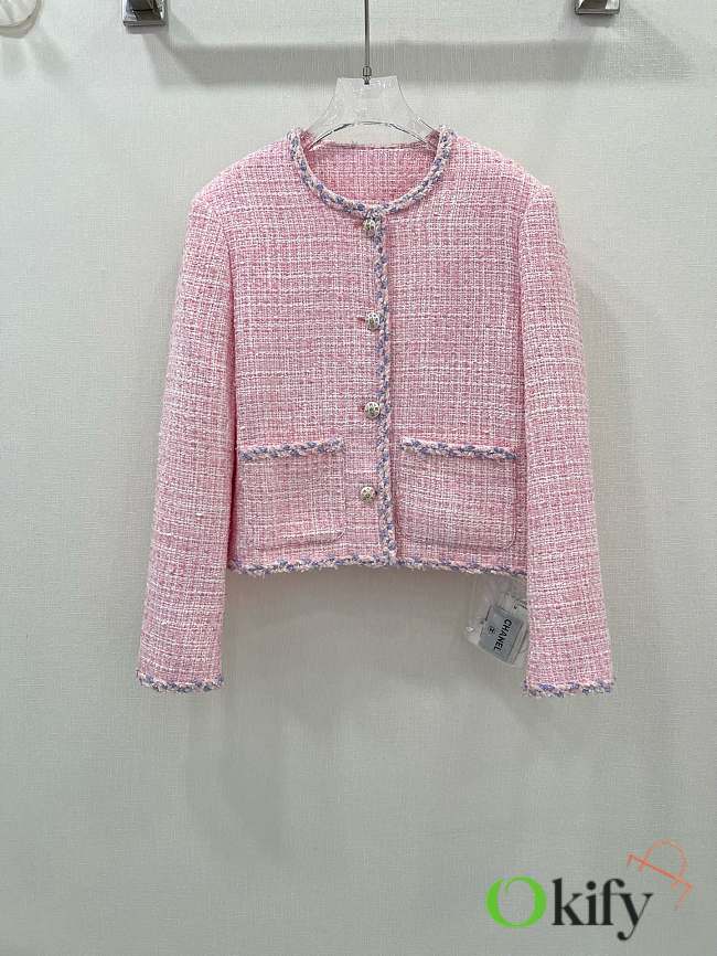 Okify Chanel early autumn new pink braided jacket - 1