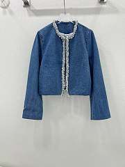 Okify Miumiu heavy beaded denim jacket - 1