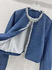 Okify Miumiu heavy beaded denim jacket - 3