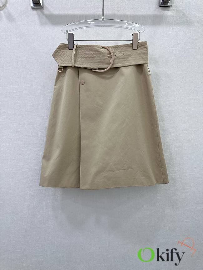 Okify Burberry belt slit skirt - 1