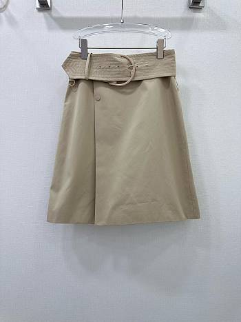 Okify Burberry belt slit skirt