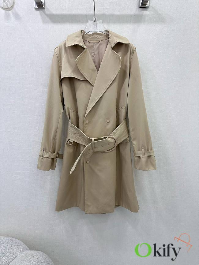 Okify Burberry Long Belt Jacket - 1