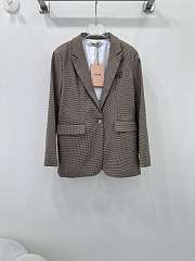 Okify Miumiu houndstooth long suit jacket  - 1