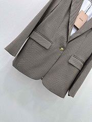 Okify Miumiu houndstooth long suit jacket  - 4