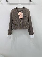 Okify Miumiu houndstooth short suit jacket  - 1