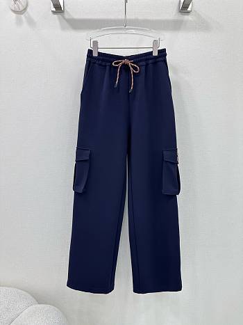 Okify Miumiu elastic waist overalls - Dark Blue