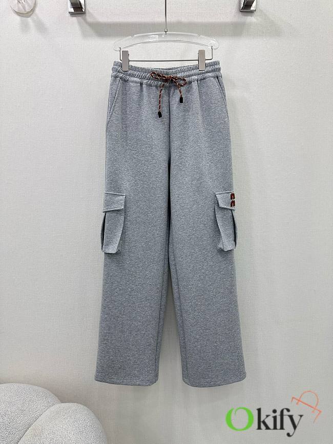 Okify Miumiu elastic waist overalls - Grey - 1