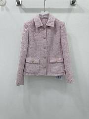 Okify Chanel sequined tweed braided jacket-Pink - 1