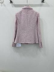 Okify Chanel sequined tweed braided jacket-Pink - 4