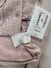 Okify Chanel sequined tweed braided jacket-Pink - 2