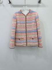 Okify Chanel colorful striped tweed long coat - 1