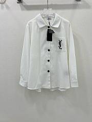 Okify YSL Pocket YSL Embroidered Shirt-White - 1