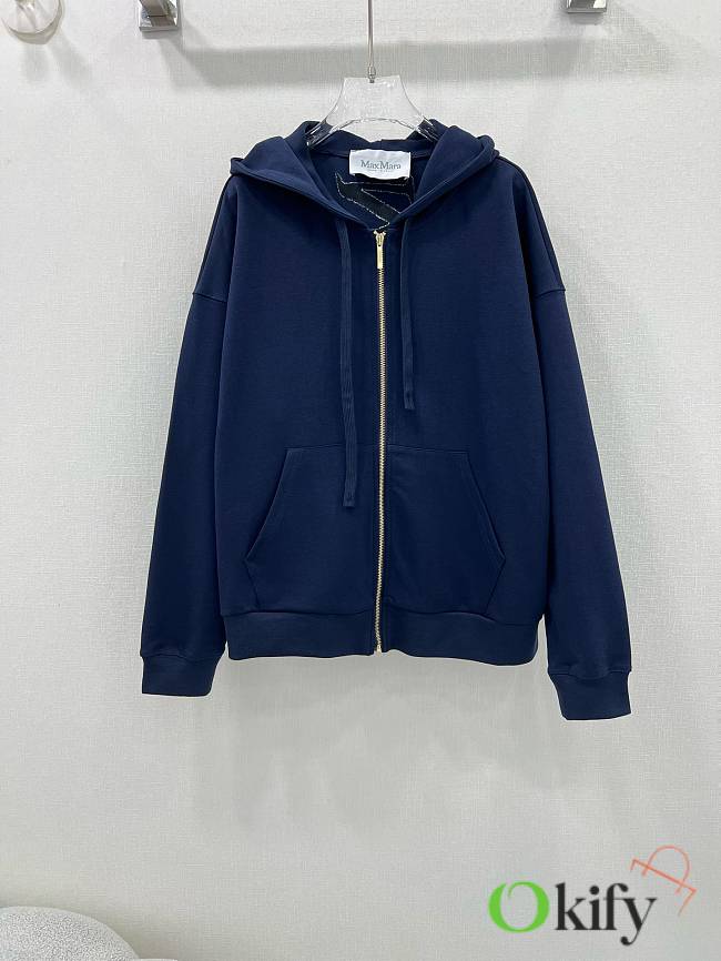 Okify Maxmara hooded sweater jacket - Blue - 1