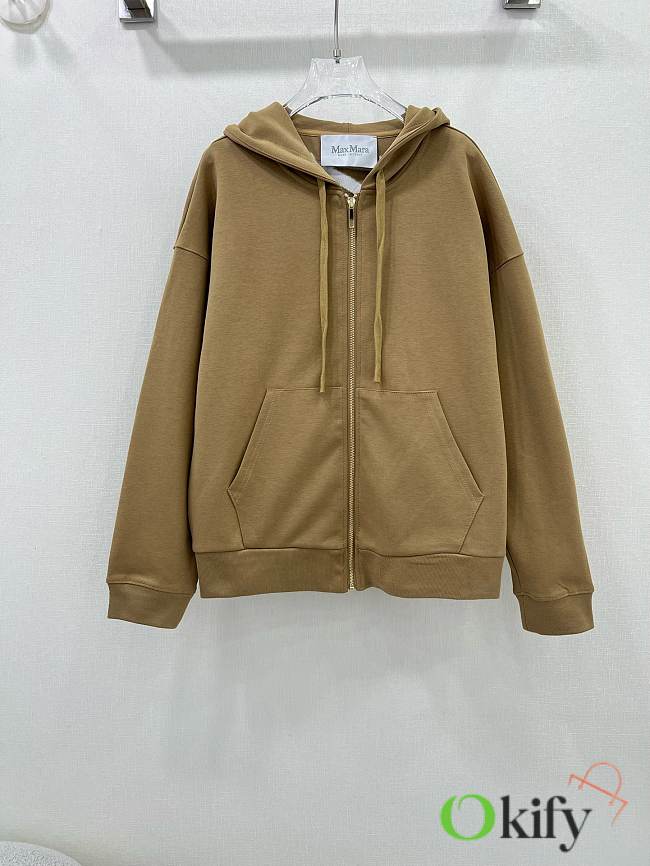 Okify Maxmara hooded sweater jacket - Brown - 1