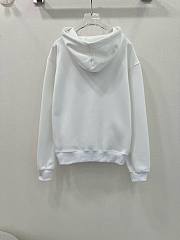 Okify Valentino three-dimensional flower beaded letter logo sweater hoodie - White - 3