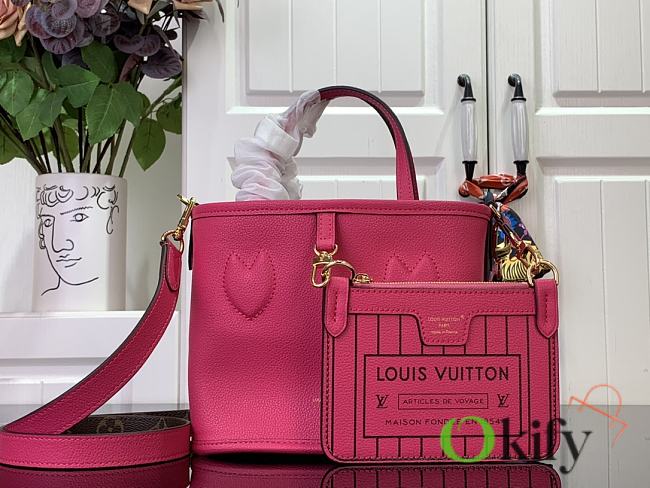 Okify Louis Vuitton Neverfull Bandoulière Inside Out BB Handbag - Pink 24 x 14 x 9 cm M12106 - 1