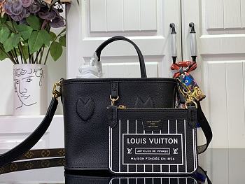 Okify Louis Vuitton Neverfull Bandoulière Inside Out BB Handbag - Black 24 x 14 x 9 cm M12099