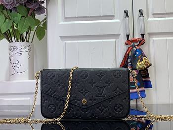 Okify Louis Vuitton Pochette Félicie Chain Bag Tourterelle Black 21.0 x 12.0 x 3.0 cm M82477