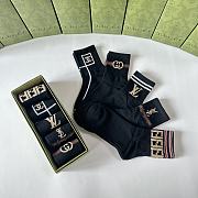 Okify Louis Vuitton Set 5 classic mid-length stacked socks 17258 - 3