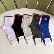 Okify Louis Vuitton Set 5 classic mid-length stacked socks 17259 - 1