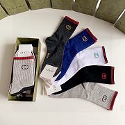 Okify Louis Vuitton Set 5 classic mid-length stacked socks 17259 - 3