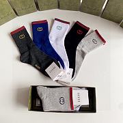 Okify Louis Vuitton Set 5 classic mid-length stacked socks 17259 - 2