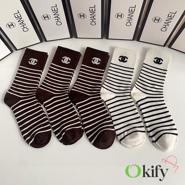 Okify Chanel Set mid-length stacked socks 17262 - 1