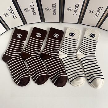 Okify Chanel Set mid-length stacked socks 17262