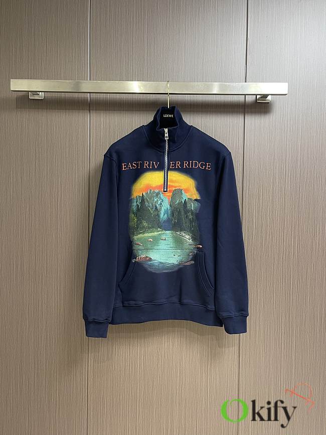 Okify Loewe landscape painting zipper sweatshirt SML 17272 - 1