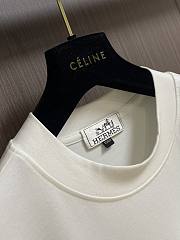 Okify Hermes brand scarf logo chest logo round neck long-sleeved T-shirt M-2XL - White 17281 - 2