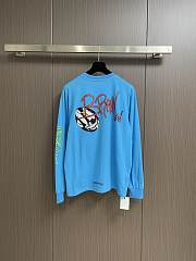 Okify Chrome Hearts blue cotton casual round neck long-sleeved T-shirt 17290 - 4