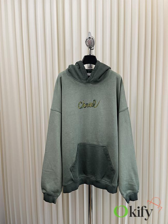 Okify Chanel Hand-painted graffiti hooded sweatshirt S-2XL 17293  - 1