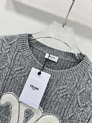 Okify Celine embroidered Arc de Triomphe logo knitted long-sleeved sweater SML 17296 - 4