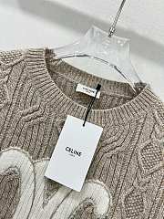 Okify Celine embroidered Arc de Triomphe logo knitted long-sleeved sweater SML 17297 - 3