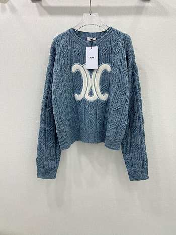 Okify Celine embroidered Arc de Triomphe logo knitted long-sleeved sweater SML 172968