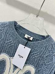 Okify Celine embroidered Arc de Triomphe logo knitted long-sleeved sweater SML 172968 - 4