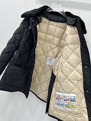 Okify Moncler CYGNE belt detachable fur collar white goose down jacket SML Black - 3