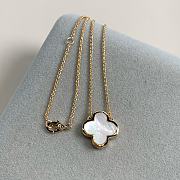 Okify VCA White Mother of Pearl Four Leaf Clover Necklace Rose Gold - 1