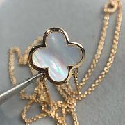 Okify VCA White Mother of Pearl Four Leaf Clover Necklace Rose Gold - 3