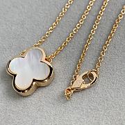 Okify VCA White Mother of Pearl Four Leaf Clover Necklace Rose Gold - 2