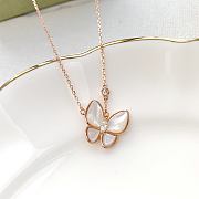 Okify Van Cleef & Arpels Tow Butterfly Natural White Mother-of-Pearl Four-Leaf Clover Butterfly Necklace  - 1