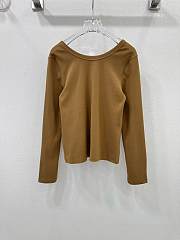 Okify Prada triangle logo middle zipper long sleeves SML - Brown - 3