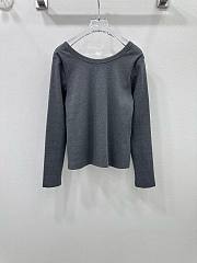 Okify Prada triangle logo middle zipper long sleeves SML - Grey - 3